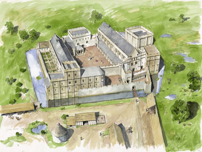 Aerial view from the south, Wolvesey Castle, Old Bishop's Palace, c1170, (c2000s)