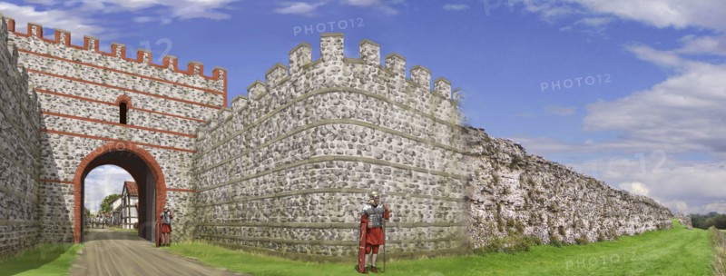 South gate of Silchester Roman City Walls, c3rd century, (c1990-2010) Artist