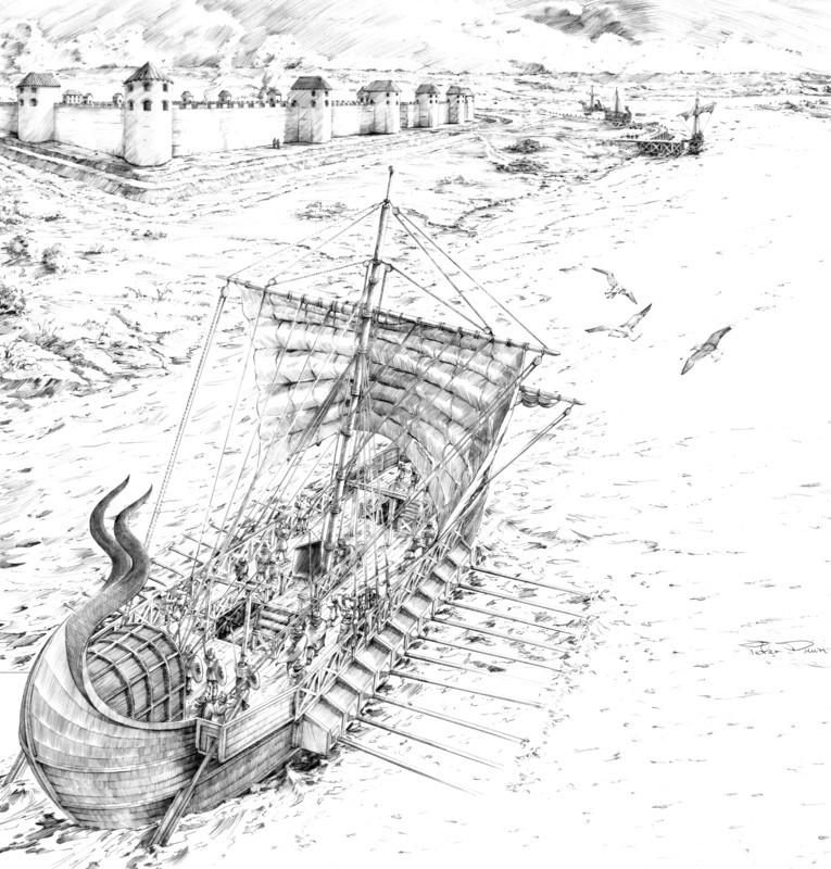 Roman galley, c4th century, (c1990-2010)