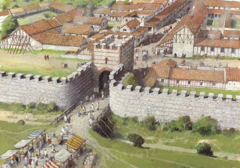 Silchester Roman City Walls, 3rd century, (1990-2010)