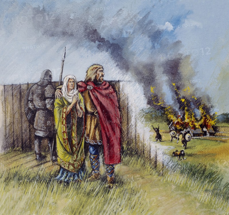 Saxon man and woman, c8th century, (c1990-2010)