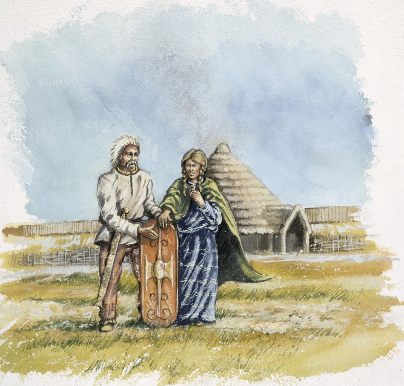 Iron Age Man and Woman, c400BC, (c1990-2010)