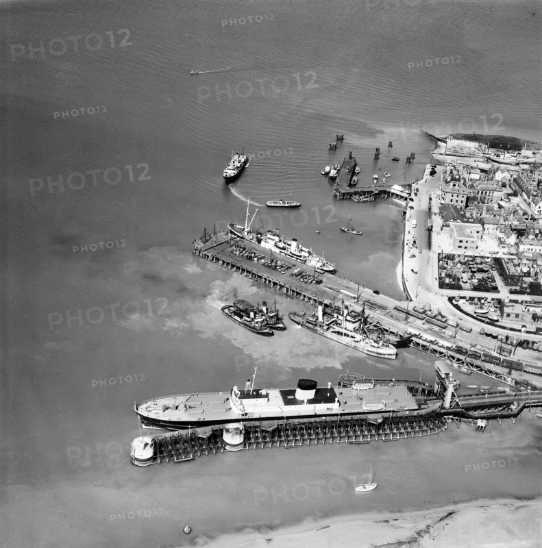 Trinity Pier and the Train Ferry Berth, Harwich, Essex, 1952