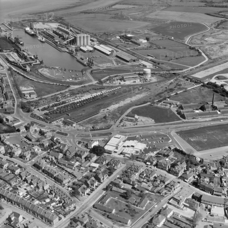 Portishead Dock and branch railway line, Portishead, North Somerset, 1972