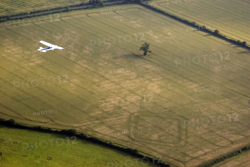 Aeroplane flying over Down Ampney, Gloucestershire, 2006