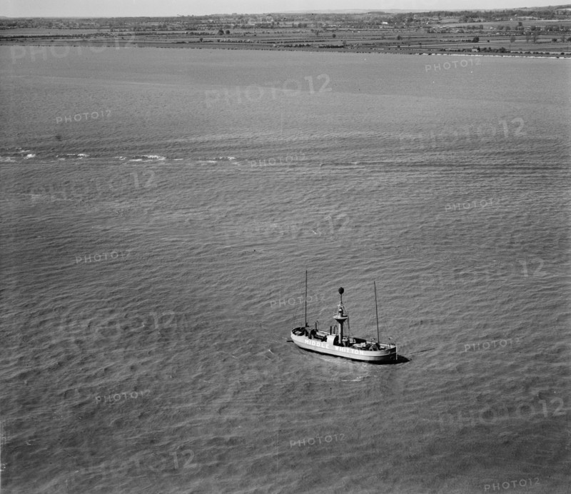 Middle Whitton Lightship on the River Humber, East Riding of Yorkshire, 1948