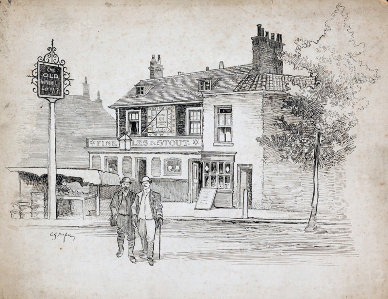 Old Windmill public house, 214-214 Chiswick High Road, Turnham Green, London, 1892-1933.   Artist