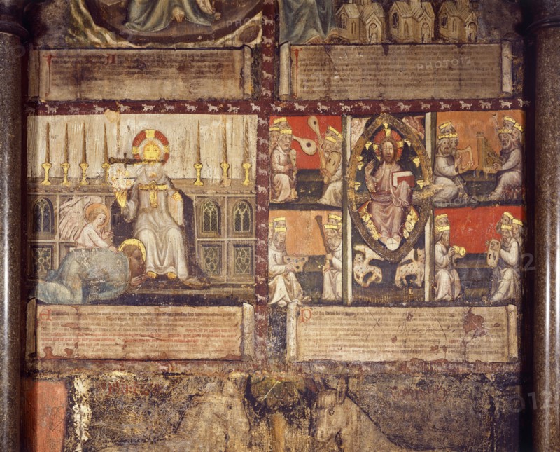 Wall painting of the apocalypse of St John, Chapter House, Westminster Abbey London, c2009
