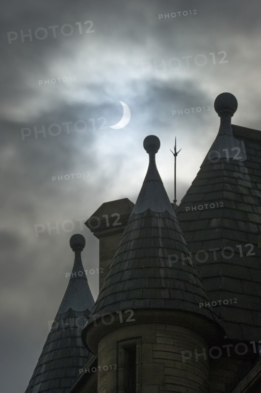 Peckover Street, Little Germany, Bradford, West Yorkshire, during a solar eclipse, 2015