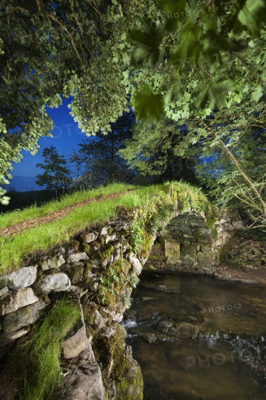 Medieval packhorse bridge, Fawcett Mill Fields, Gaisgill, Tebay, Cumbria, c2016
