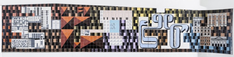 Tiled mural by Gordon Cullen, Coventry, West Midlands, 2014