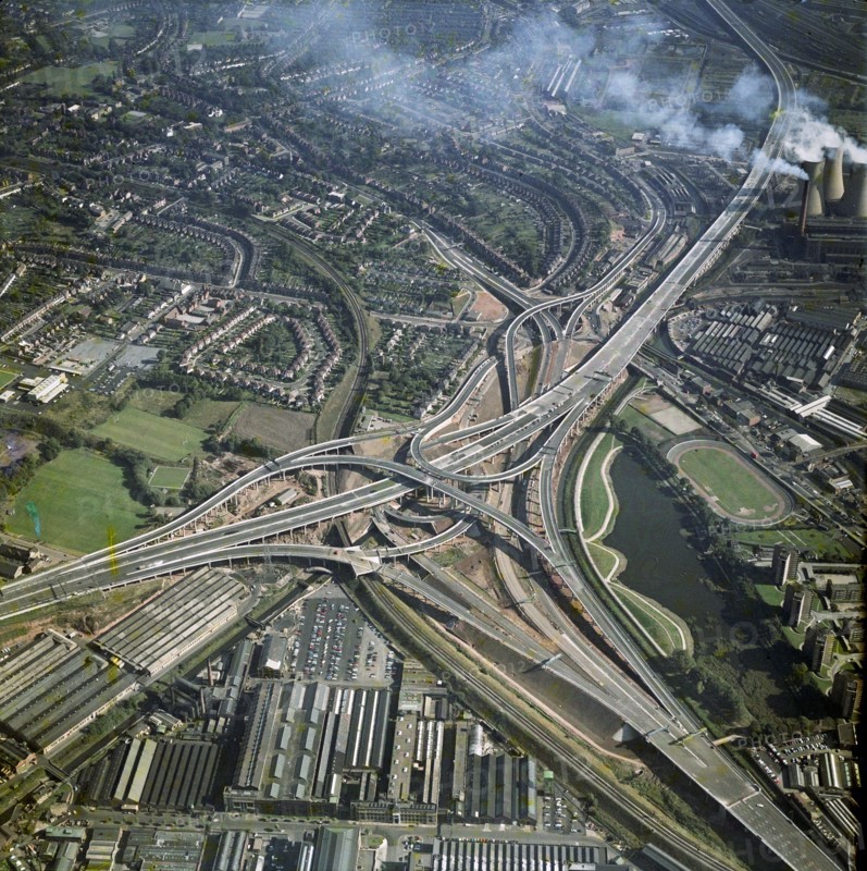 Gravelly Hills Interchange, Birmingham, West Midlands, 1971