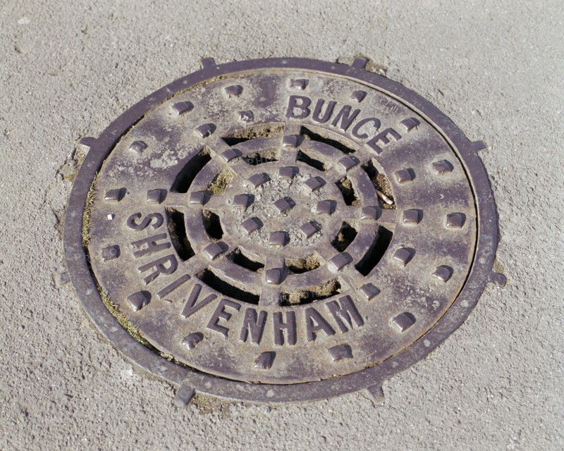 Drain cover plate made by Bunce of Shrivenham, Swindon, Wiltshire, 2006