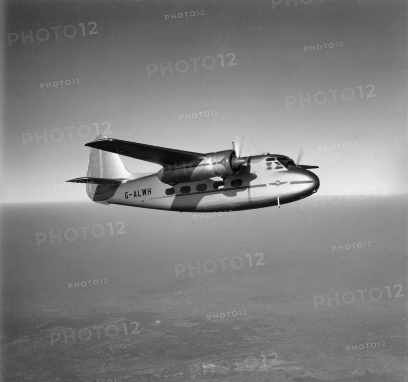 Percival P-50 Prince 2 G-ALWH in flight over Falconwood, Bromley, Kent, 1950