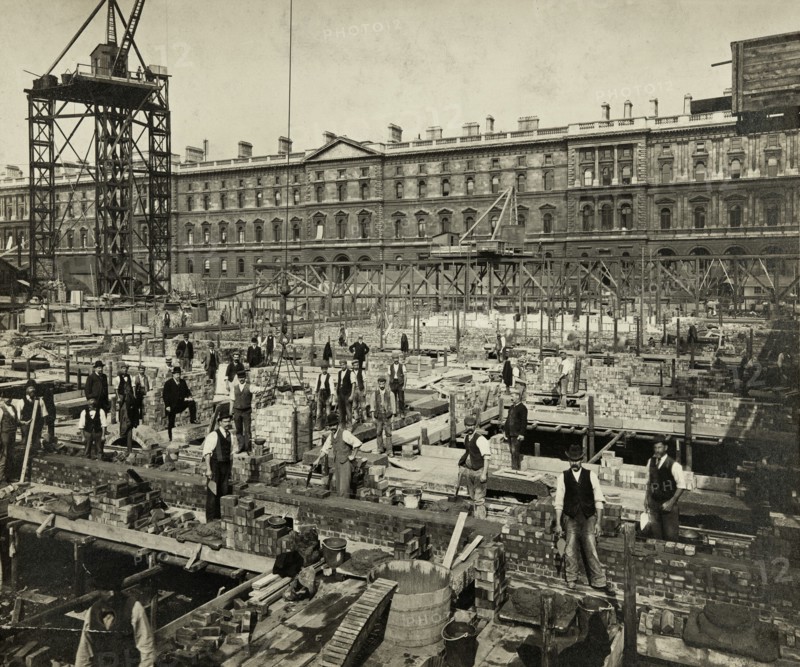 Construction of New Government Offices, Great George Street, Westminster, London, 1902 Artist