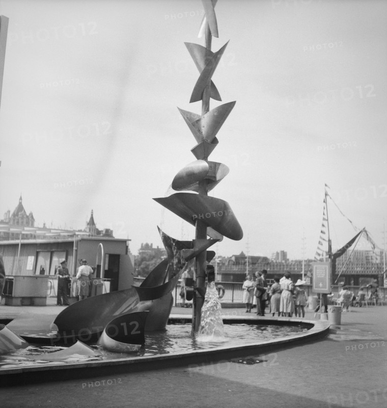 Water Mobile', sculpture by Richard Huws, Festival of Britain, South Bank, Lambeth, London, 1951