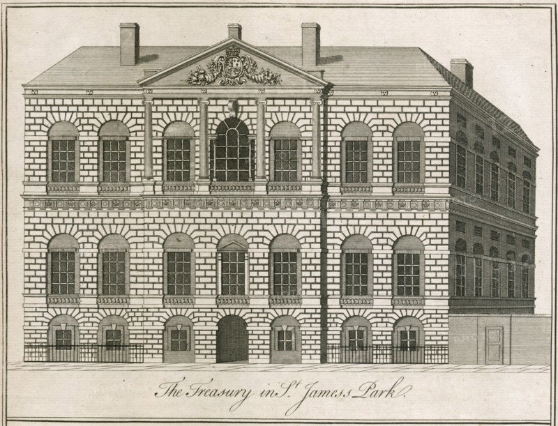 The Treasury in St James's Park, Westminster, London, 1750