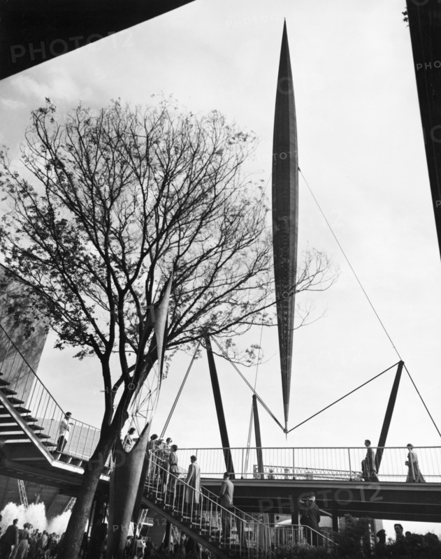 The Skylon, Festival of Britain site, South Bank, Lambeth, London, 1951
