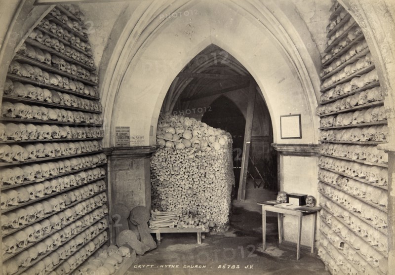 Crypt, St Leonard's Church, Hythe, Kent, c1900