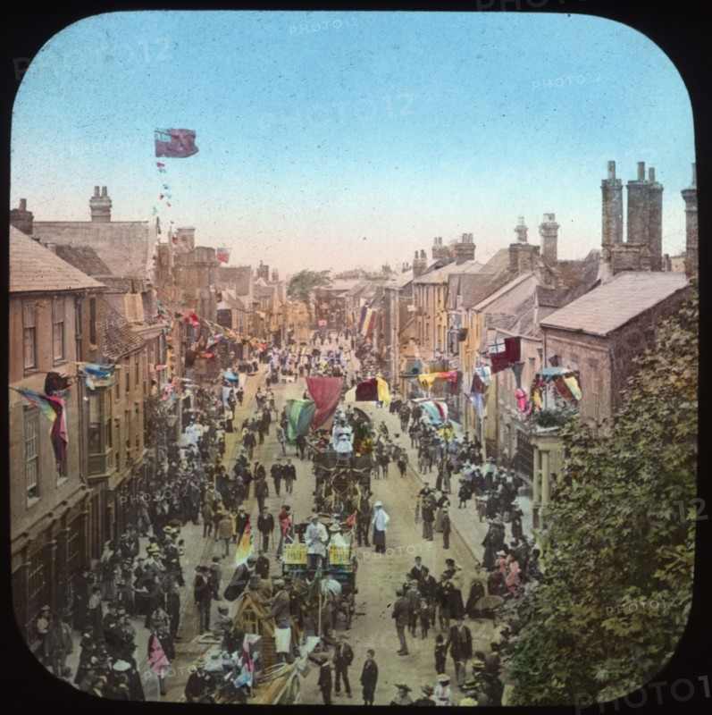 Parade commemorating Queen Victoria's Diamond Jubilee, Ock Street, Abingdon, Oxfordshire, 1897