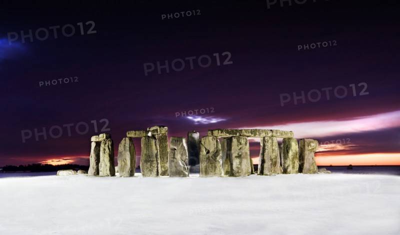 Stonehenge at twilight, Wiltshire.