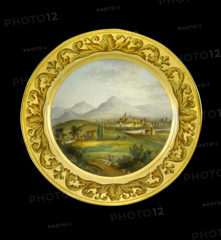 Dessert plate depicting Toulouse, France, 1810s