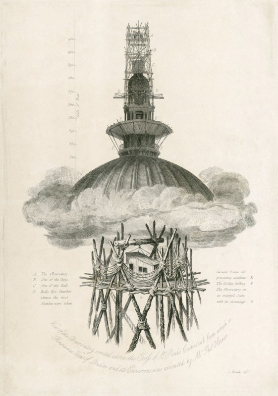 Samuel Rawle's Observatory, St Pauls Cathedral, London, 1821