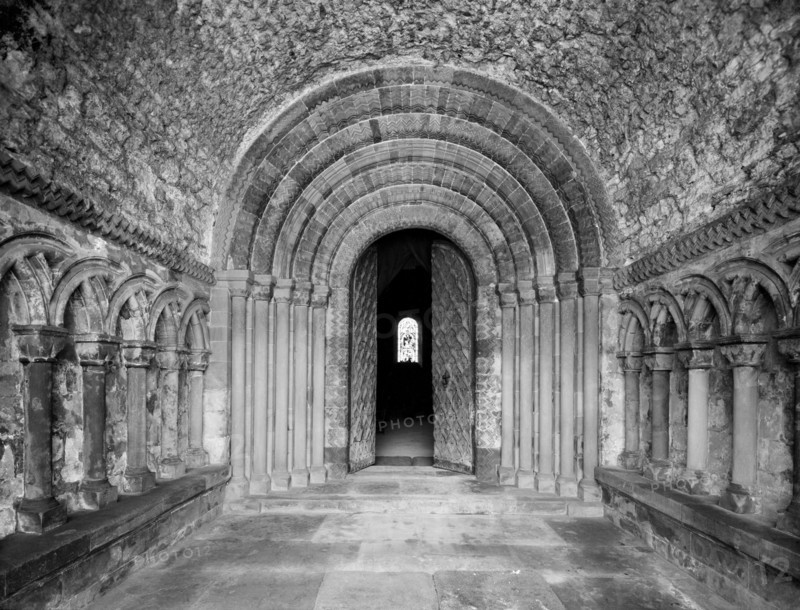 Interior of the north porch of Southwell Minster, Nottinghamshire, c1860-c1922