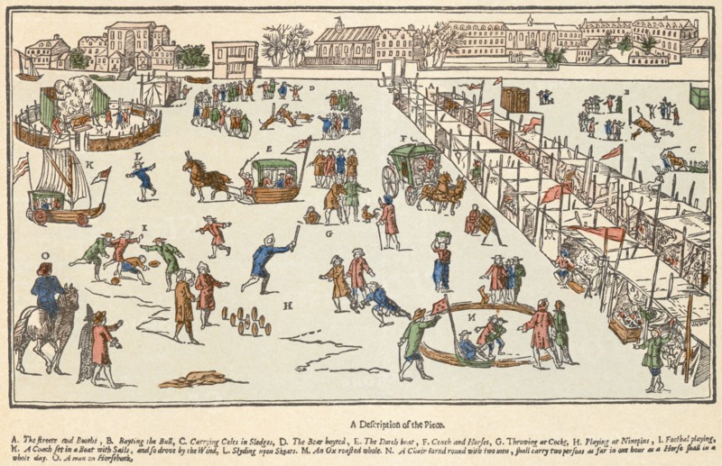 Frost fair on the River Thames, London, 1683