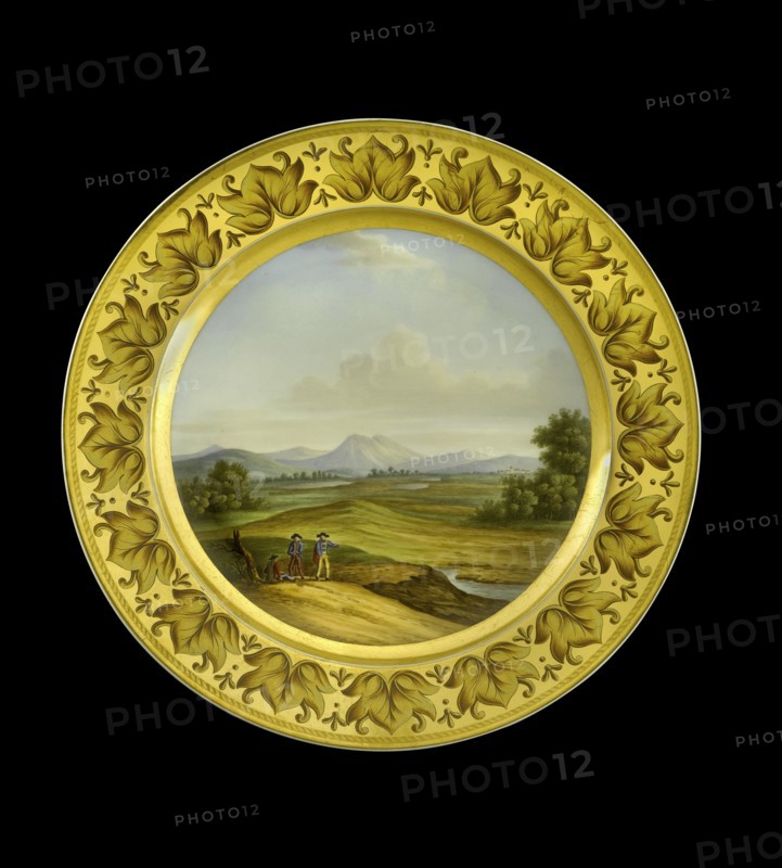 Dessert plate depicting the Battlefield of Talavera, Spain, 1810s