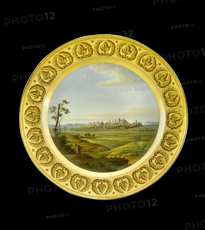 Dessert plate depicting the battlefield of Salamanca, Spain, 1810s