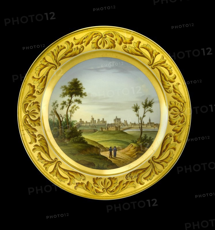 Dessert plate depicting the Battlefield of Badajoz, Spain, 1810s