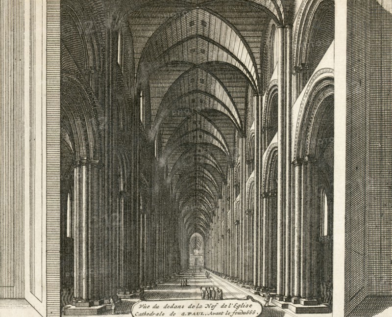Old St Paul's Cathedral, City of London, 1707