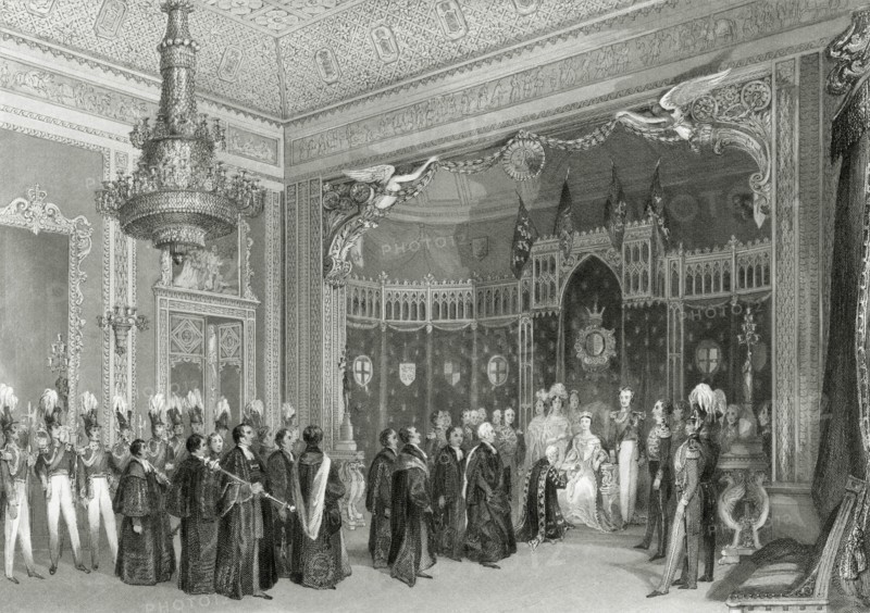 Interior of the Throne Room, Buckingham Palace, Westminster, London, 1840