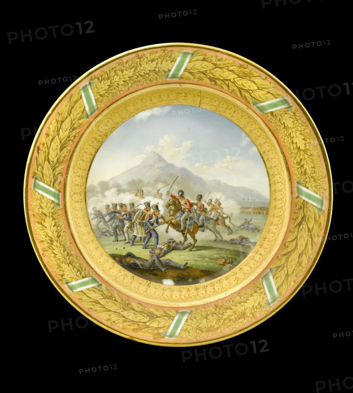 Dessert plate depicting the Battle of Talavera, Spain, 1809 (1818)