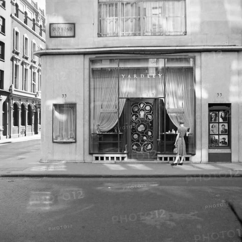Shop front of Yardley, 33 Old Bond Street, Westminster, London, 1948