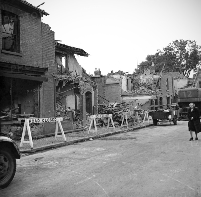 Wartime bomb damage, Highgate Road, Sparkbrook, Birmingham, West Midlands, 29 July 1942