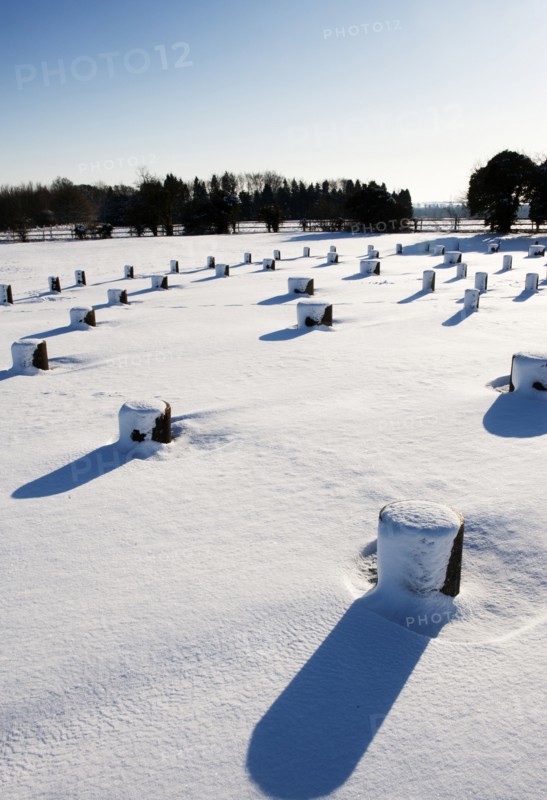 Woodhenge, Amesbury, Wiltshire, after a heavy snowfall, c1980-c2017