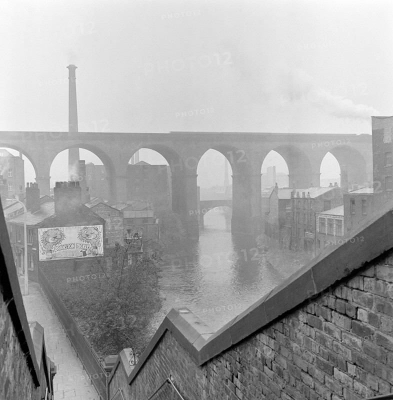 Railway viaduct, Stockport, Greater Manchester, 1954