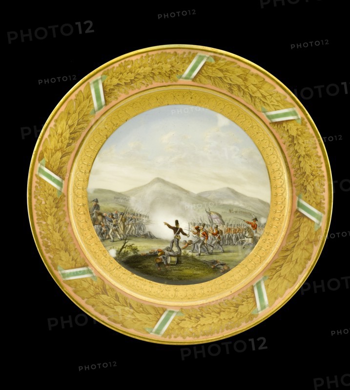 Dessert plate depicting the Battle of Albuera, Spain, 1811 (1818)