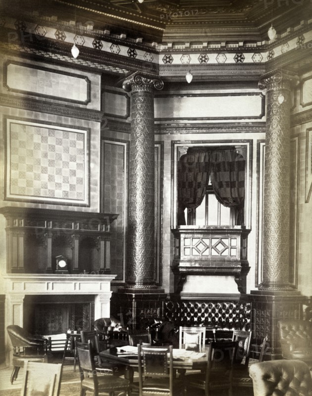 Smoking room, National Liberal Club, Whitehall Place, Westminster, London, 1887