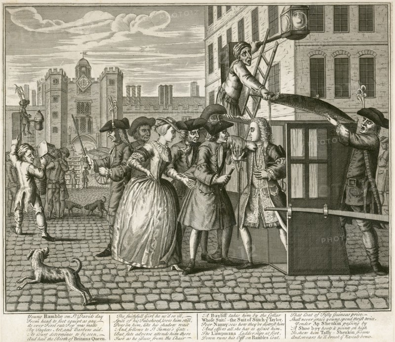 Satrical print depicting St James Palace, London, 1740