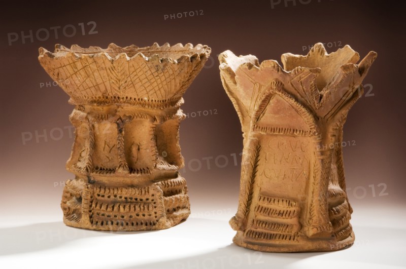 Roman thuribles from Coventina's Well, Chesters Roman Fort, Hadrian's Wall, Northumberland, 2008