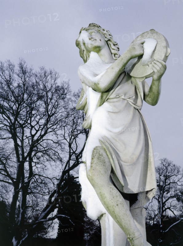 Snow covered statue at Wrest Park, Silsoe, Bedfordshire, 2010
