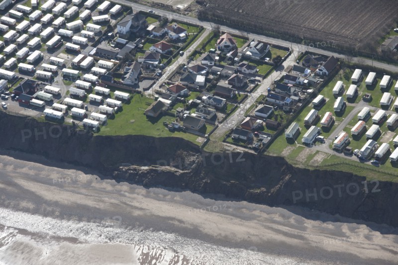 Coastal erosion by Westholme Avenue, Hornsea, East Riding of Yorkshire, 2014