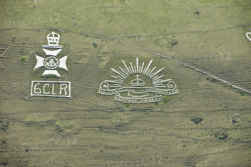 Chalk military badges, Fovant Down, Wiltshire, 2015