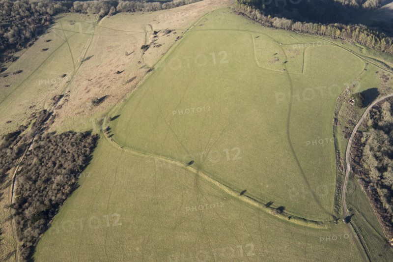 Late Bronze Age hilltop enclosure earthwork on Beacon Hill, near East Harting, West Sussex, 2018
