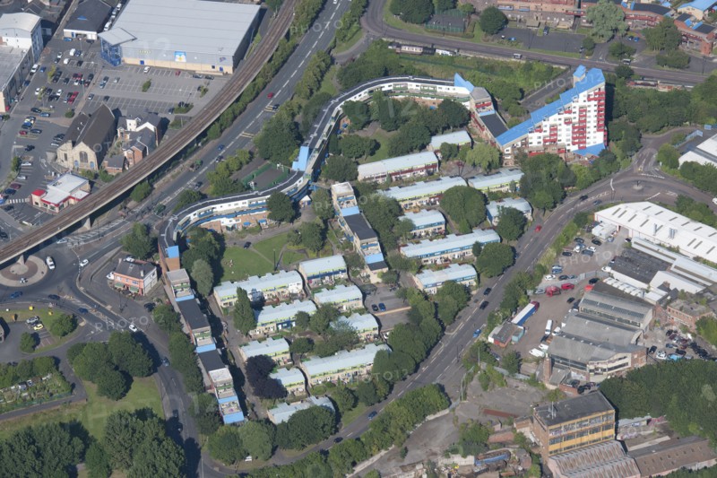Tom Collins House and the western part of the Byker Wall housing estate, Newcastle upon Tyne, 2015