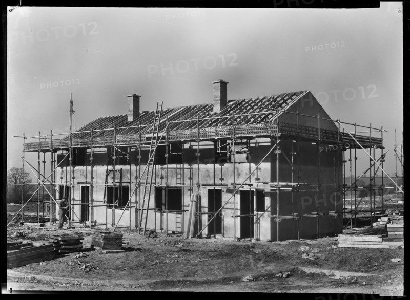 Houses under construction, Penhill, Swindon, Wiltshire, 1953