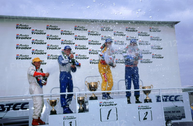 Alain Menu.British touring car driver celebrates victory. Artist: Unknown.